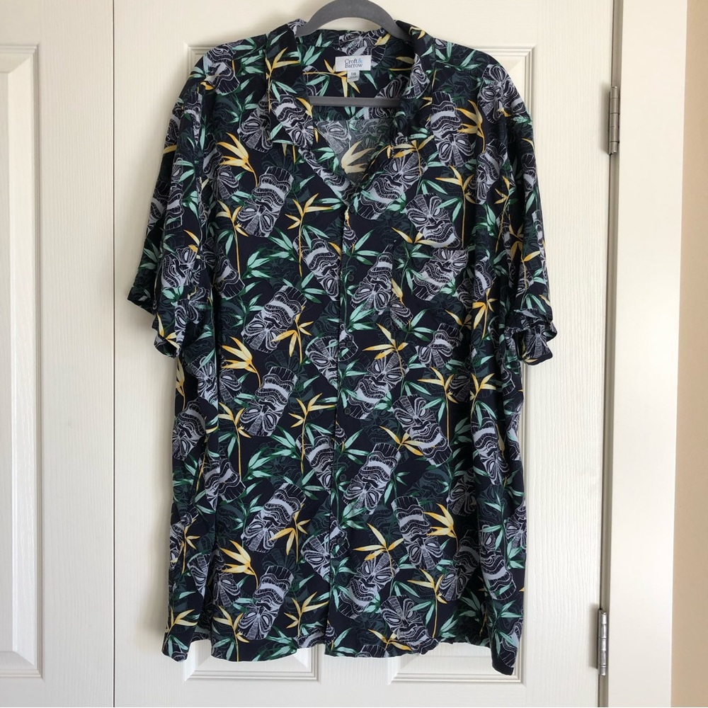 Croft & Barrow Tiki Print Tropical Button Down